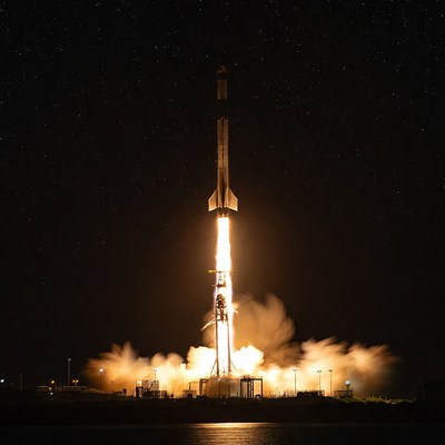 SpaceX Rocket Launch at Night