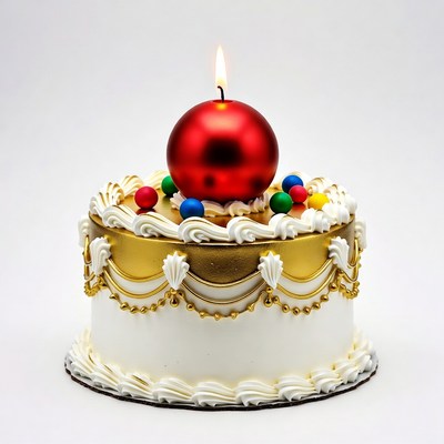 Birthday cake with red candle