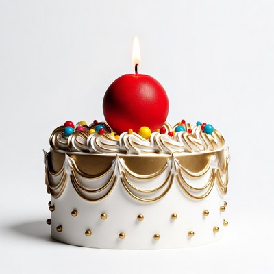 Birthday cake with red candle