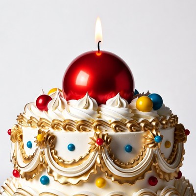 Birthday cake with red candle