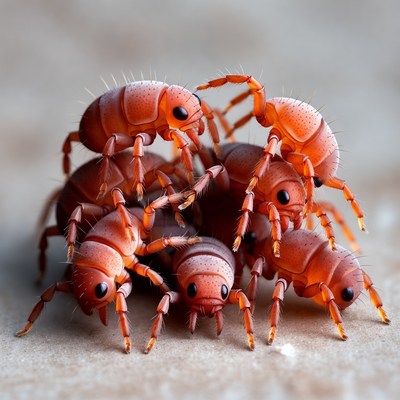 Cluster of Red Velvet Mites