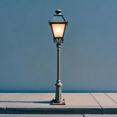 Vintage Street Lamp on Concrete