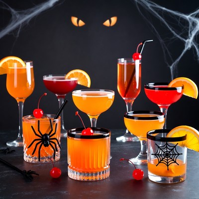 Halloween Cocktails with Spider and Web