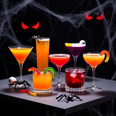 Halloween Cocktails with Spooky Decorations