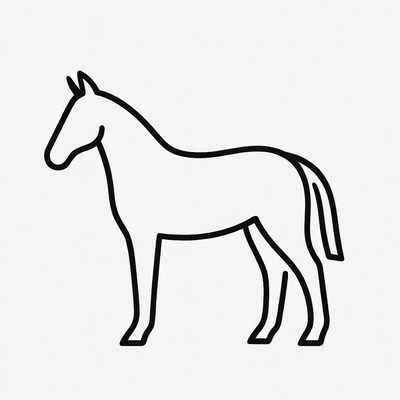 Black line art horse