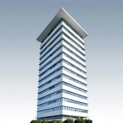 Modern White Skyscraper Building