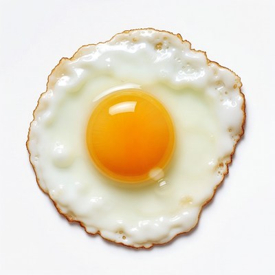 Fried Egg on White Background
