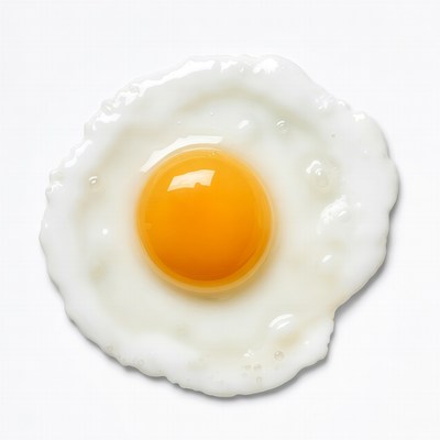 Fried Egg on White Background