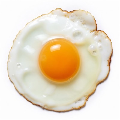 Fried Egg on White Background