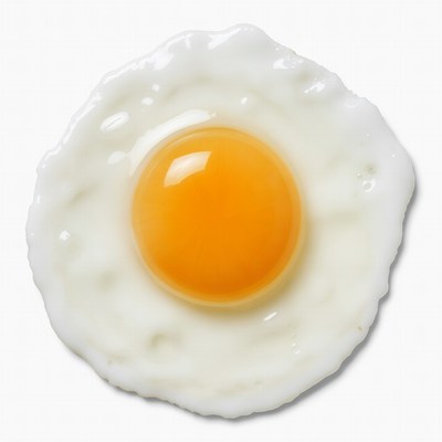 Fried Egg on White Background
