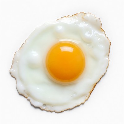 Fried Egg on White Background