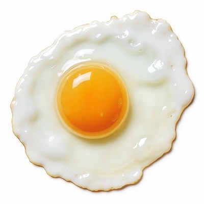 Fried Egg on White Background