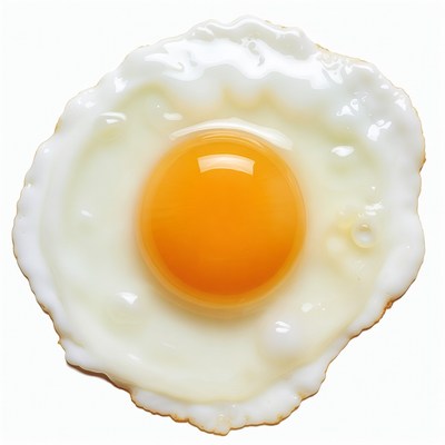 Fried Egg on White Background
