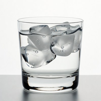 Glass of Water with Ice Cubes