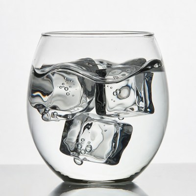 Glass of Water with Ice Cubes