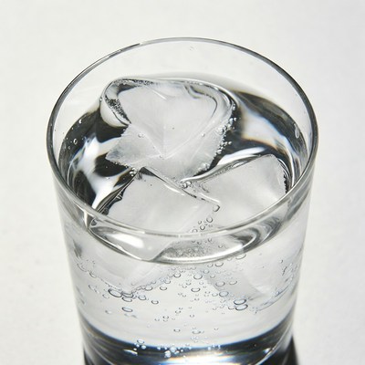 Glass of Water with Ice Cubes