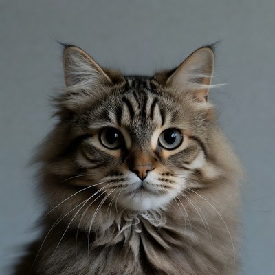 Close-up tabby cat portrait