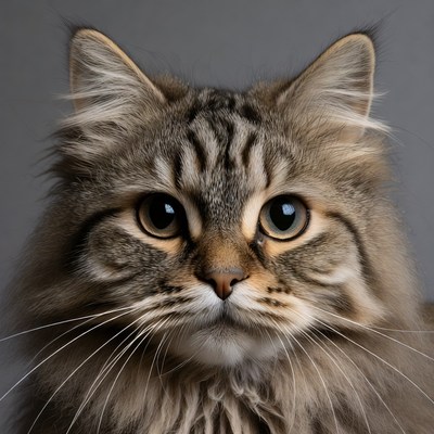 Close-up tabby cat portrait
