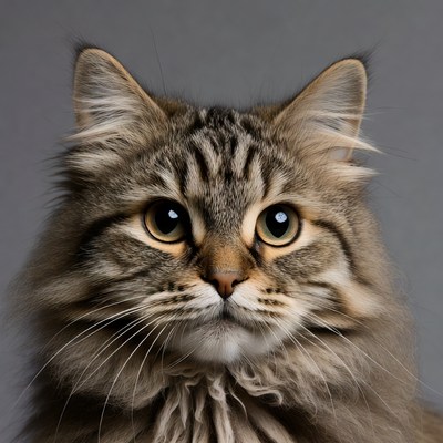 Close-up tabby cat portrait