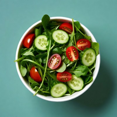 Fresh Cucumber Tomato Salad Bowl