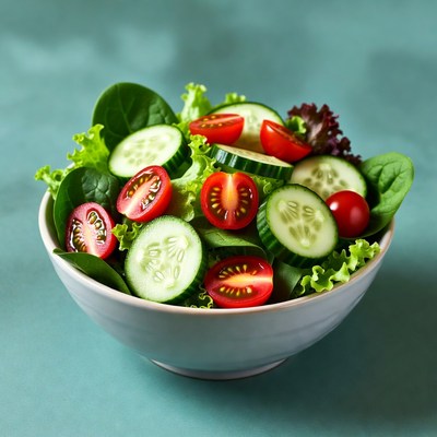 Fresh Cucumber Tomato Salad Bowl