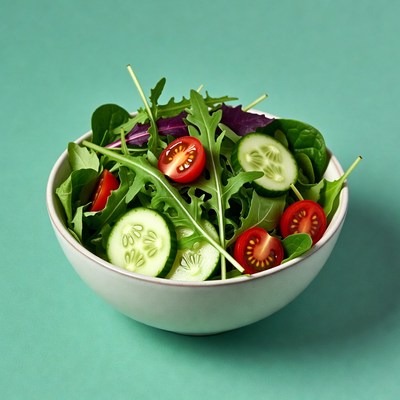 Fresh salad in white bowl