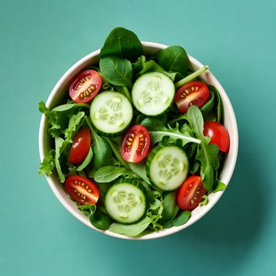Fresh salad with tomatoes and cucumbers