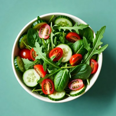 Fresh salad with tomatoes and cucumbers