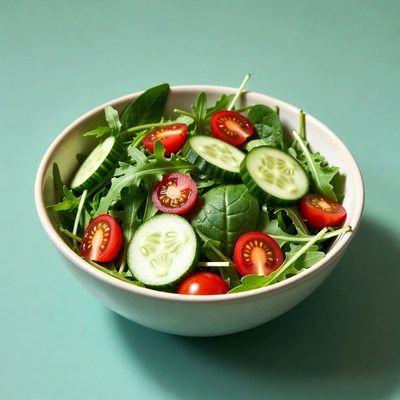 Fresh salad with tomatoes and cucumbers