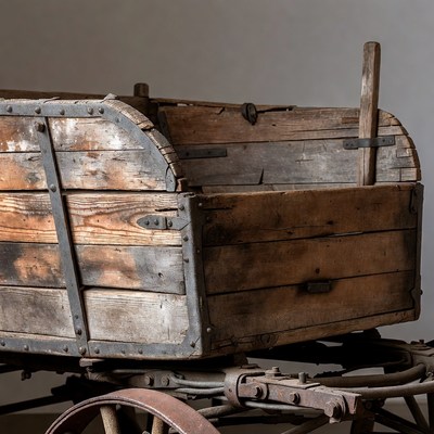 Vintage Wooden Wagon Side View