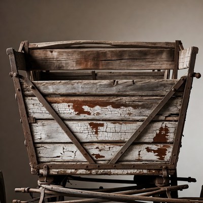 Rustic Wooden Mine Cart
