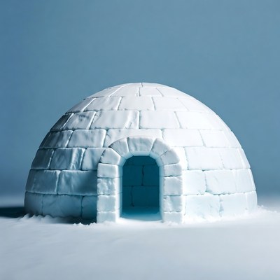 Igloo on snowy ground