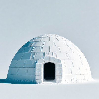 Snow Igloo on White Background