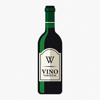 Vino Varietal Wine Bottle Illustration