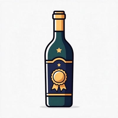 Wine Bottle with Gold Medal