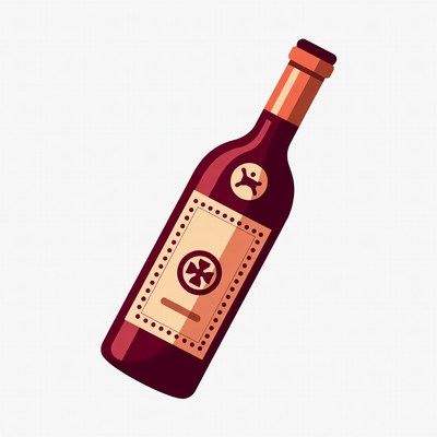 Red Wine Bottle Illustration