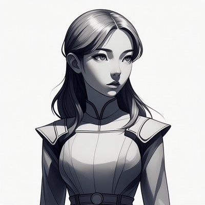 Asian woman in futuristic armor