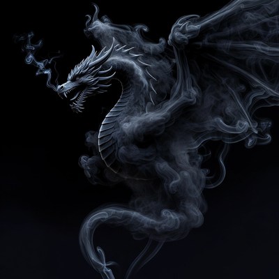 Smoky Silver Dragon Illustration