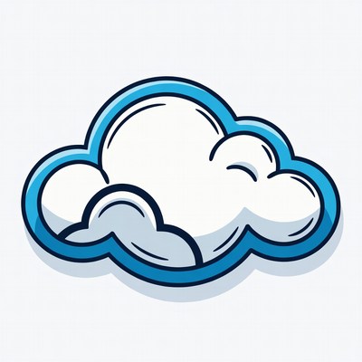 Blue Cartoon Cloud Illustration