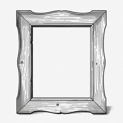 Wooden Picture Frame Illustration