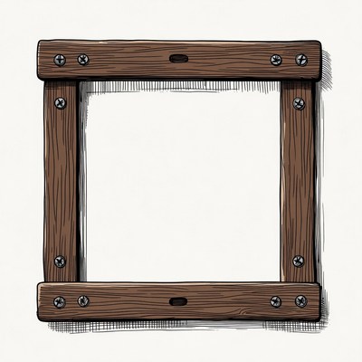 Wooden Picture Frame Illustration