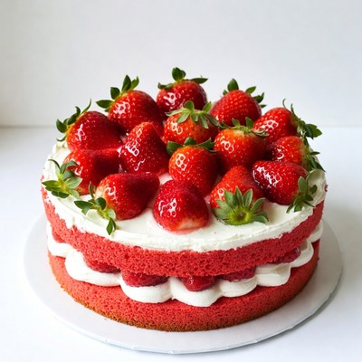 Strawberry Cake with Whipped Cream