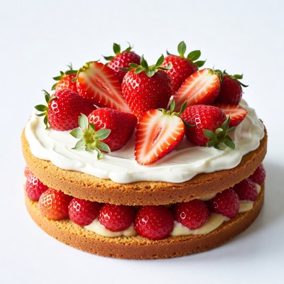 Strawberry Shortcake on White Background