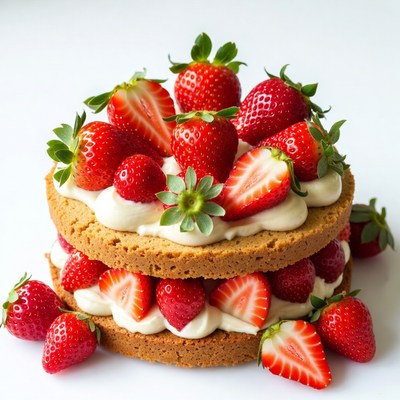 Strawberry Cake with Whipped Cream