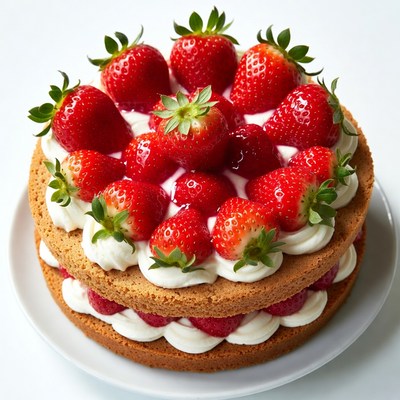 Strawberry Cake with Whipped Cream