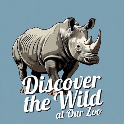 Rhinoceros Discover the Wild Zoo Illustration