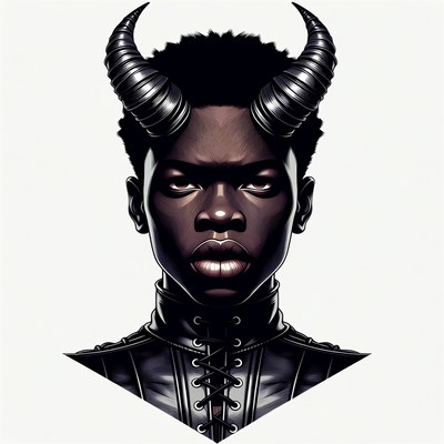 African man with demon horns