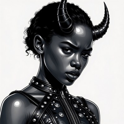African-American woman with demon horns