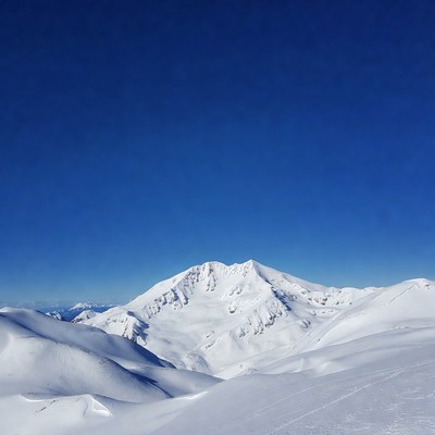 Snowy Mountain Peak Blue Sky