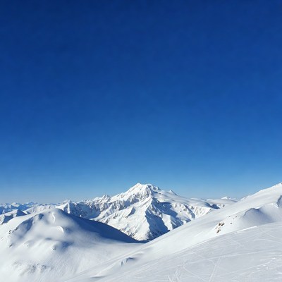 Snowy Mountain Peak in Alps